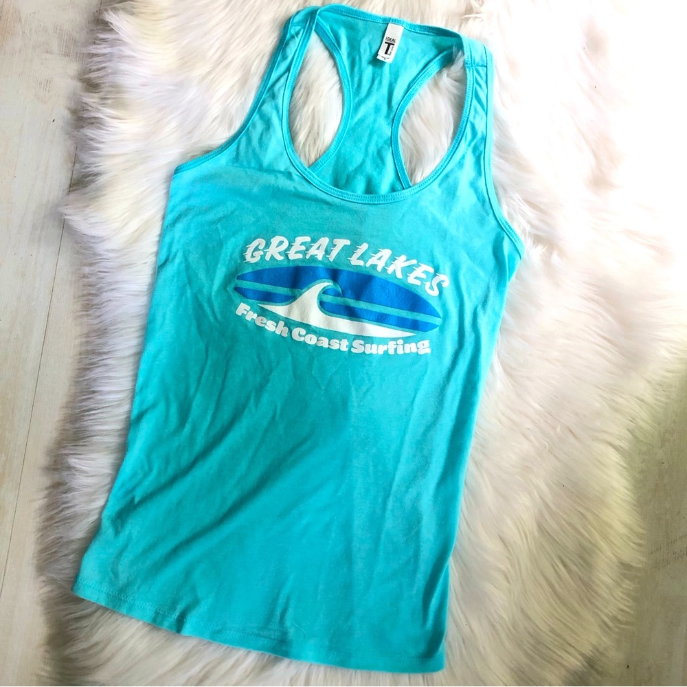 NWT Great Lakes Fresh Coast Surfing Racerback Tank Top, M
